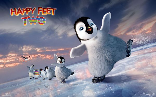 2011 Happy Feet 2 Post in 1920x1200 Pixel, Penguins Are in a Line, They Are Having Great Fun, Shall be a Great Fit - TV & Movies Post