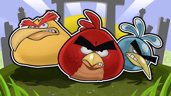 3 Angry Birds Are Ready, Send Them to the Pig and Let Them Do Their Job, Be Quick - Angry Brids Cartoon Wallpaper