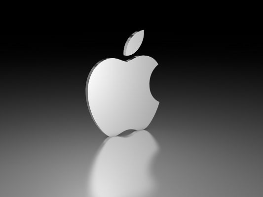 3D Brandy Logos, White Apple Brand on Black to Gray Background, It Knows What to Stress