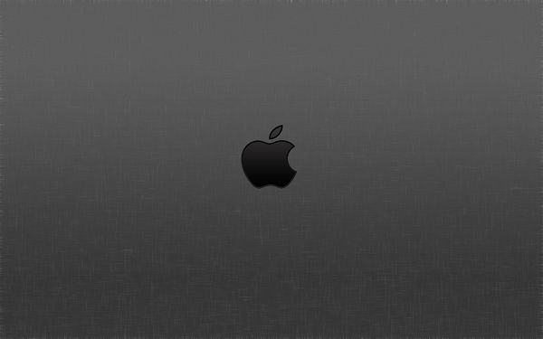 A Black Apple Logo Combined with Gray Background, Crossed Lines Are at the Bottom, is Decent and Easy to Apply - HD Apple Wallpaper