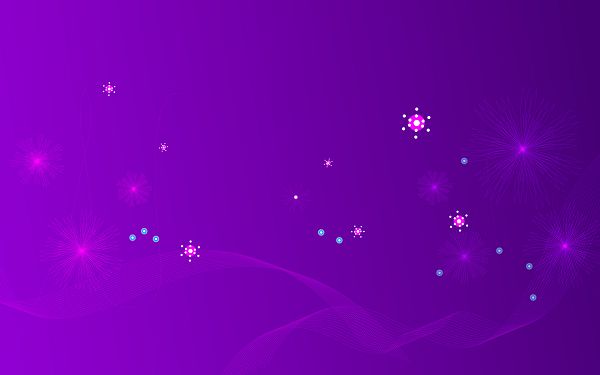 A Group of Colorful and Glowing Flowers Flying on Purple Background, is Indeed Good-Looking and Easy to Apply - Widescreen Flowery Background