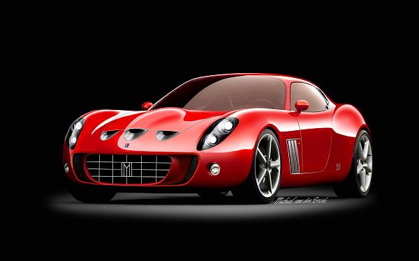 A Red Ferrari Car, Incredible Speed and Comfort Can be Expected, Background is Black - HD Ferrari Wallpaper