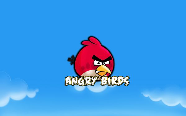 Angry Birds in Overwhelming Popularity, Blue Background, Bird is Angry Enough, Where Are Pigs? - HD Cartoon Wallpaper