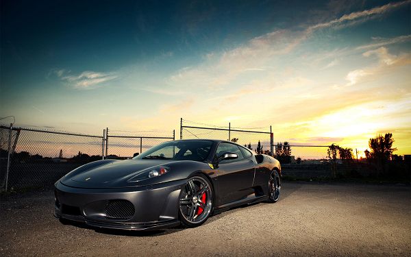 Black Ferrari Car on Stony Road, It is Bright, Shinning and Full of Metallic Sence, Want a Drive? - HD Cars Wallpaper
