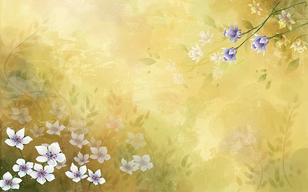 Colorful Flowers in Full Bloom, Some Clear While Others Mere, the Whole Picture Impresses as Fresh and New - HD Colorful Painting Wallpaper