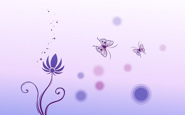 Flowers and Butterflies are Like a Pair of Lovers, on Light Blue Setting, Things Turn out a Clean and Simple Way - Cartoon Flowers Wallpaper