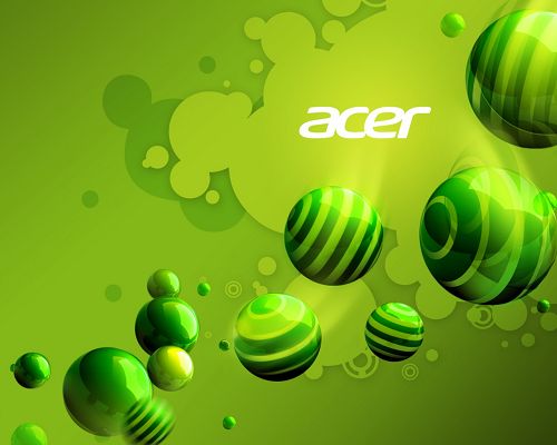 Free Brandy Posts, Acer Aspire Series on Green Background, Green Balls Flowing Around