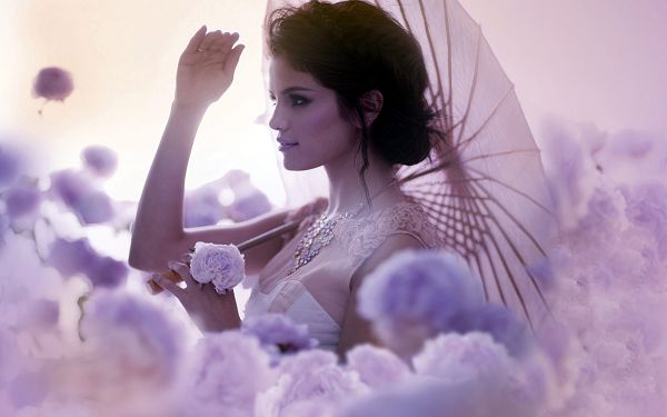 Free Scenery Wallpaper - Includes Selena Gomez, Is She More Beautiful than the Flowers?