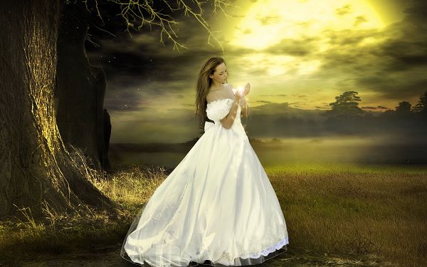 Free Scenery Wallpaper - Includes a Girl in White Dress, Is She the Bride?