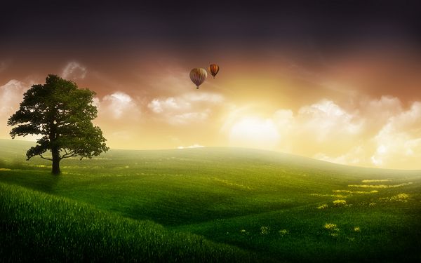 Free Scenery Wallpaper - Shows the Scene of Nature Balloon Ride, Beautifies Any Digital Device!