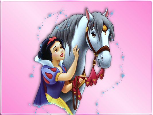 Free Wallpaper - Includes Snow White and Her Handsome Horse, May God Bless Them!