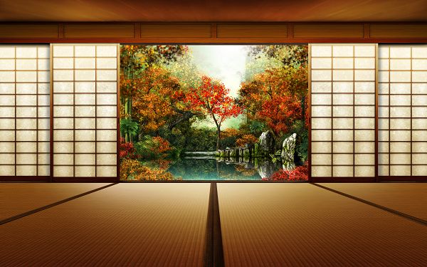 Free Wallpaper - Includes an Enormous Japanese Garden, Impressive for Being Clean!