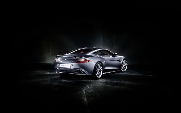 Gray Aston Matin Car in the Stop, Black Background and Black Road, Decency and Better Look Will be Gained by the User - HD Cars Wallpaper