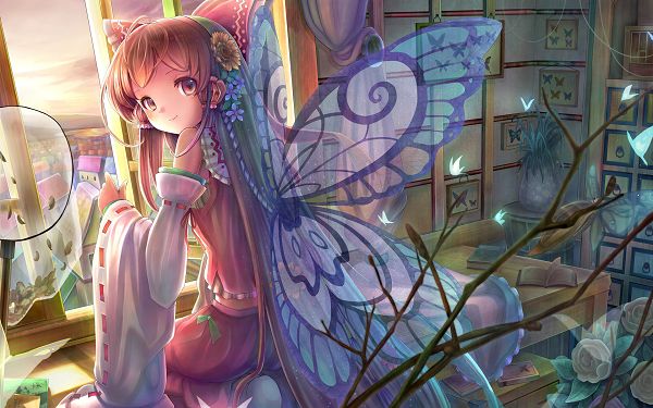 Hakurei Reimu in Pink Suit, Decorated by a Butterfly Wing and Lightening Butterflies, When Will You Start the Tour? - HD Action Game Wallpaper