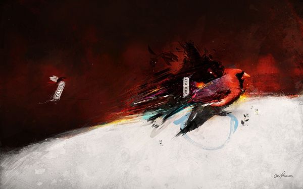 Hand-Drawn Pics of Animals - Colorful Bird Post in Pixel of 1680x1050, Bird Flying by, is Good Scene