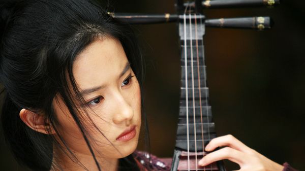 Liu Yifei in Ancient Musical Instrument, Must be Creating Some Beautiful Melody, Time to Enjoy! - HD Artists Wallpaper