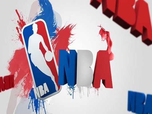 NBA Logo HD Post in 3D Style and 1024x768 Pixel, Shows Up at the Best Timing - the Playoffs, Never to be Missed by Funs - Basketball Super Stars Wallpaper