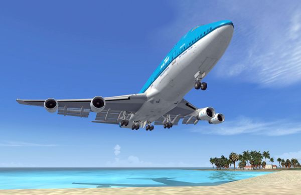 Paris Air Show, Microsoft Flight Simulator, Boeing 747 Landing at St Maarten Airport