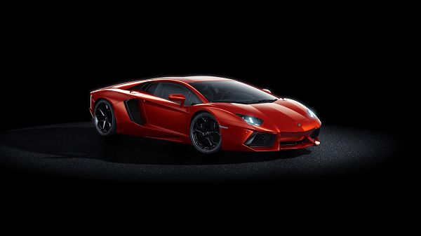 Pics of Cars - Lamborghini Aventador Post in Pixel of 1920x1080, Red Super Car in Stop, Live Under Spotlight