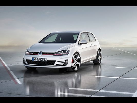 Post of Top Cars, Golf 7 GTI in Stop, White and Crossed Background, a Great Fit