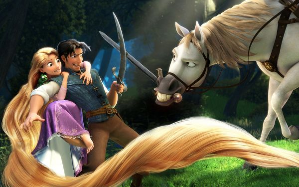 Rapunzel & Flynn Post in Tangled in 2560x1600 Pixel, a Horse Out of Its Mind, a Gentleman Protective of His Girl - TV & Movies Post