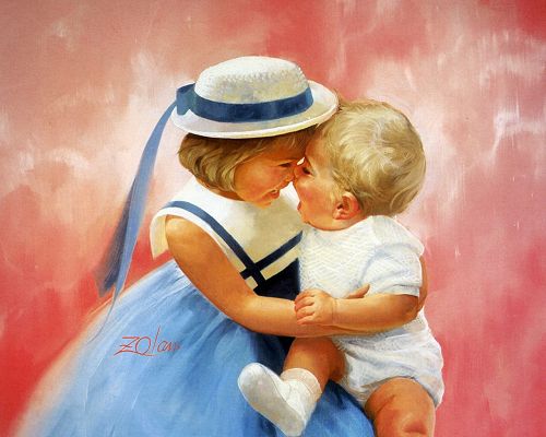 Reminds One of Happy Childhood Times, the World is Full of Laugher and Happiness - Childhood Painting Wallpaper
