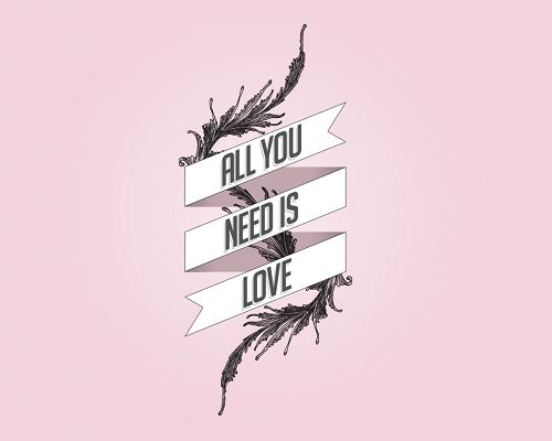 Simple Impressive Post, All You Need is Love, All Letters Capitalized, Pink Background, Romantic Feel