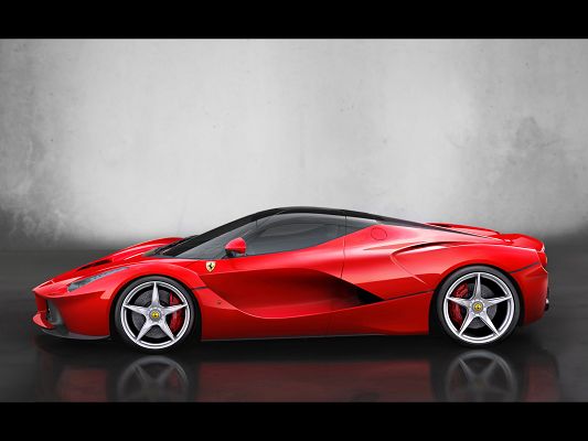 Super Car Post of Red Ferrari, Stopping on Black Background, Combine an Impressive Look