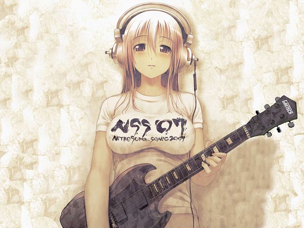 Beautiful Wallpaper Of Anime Girl Playing The Guitar