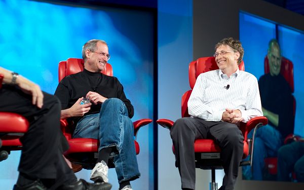 Free Wallpaper Of Two Genius: Steve Jobs And Bill Gates