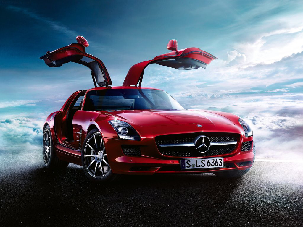 Free Wallpaper: A Red MercedesBenz Car  Free Wallpaper World