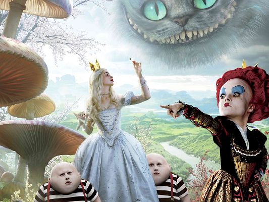2010 Alice in Wonderland Post in 1920x1440 Pixel, Short Queen in Various Facial Expressions, Alice is Lovely Still, Looking Good - TV & Movies Post