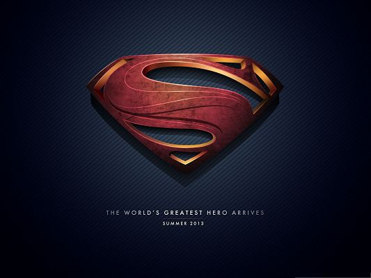 2013 Film Poster, Man of Steel Logo, the Super Hero Ready to Fight