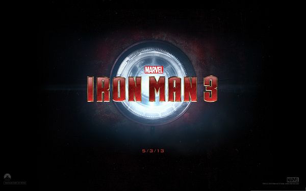 click to free download the wallpaper--2013 Top 3D Movies, Iron Man 3, Shinning Symbol, Much Expected