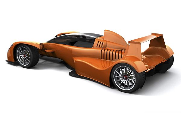 3D Car as Background, Orange Car on White Background, Nice Look