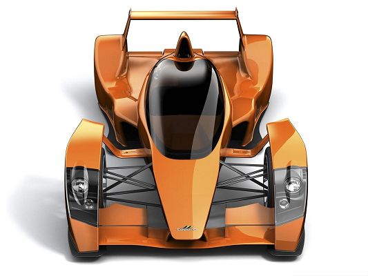 3D Cars Wallpaper, Orange Car in Stop, White Background