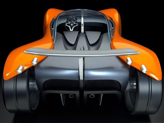 click to free download the wallpaper--3D Cars as Background, Orange Super Car on Black Background, Nice Look