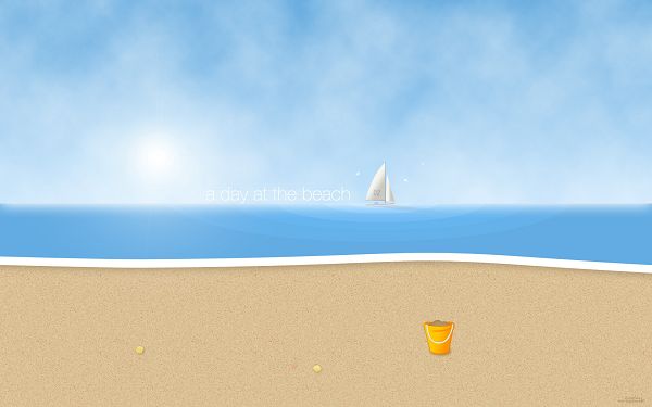 click to free download the wallpaper--A Day at the Beach, Lots of Activities Can be Done, a Wonderful World is Presented - Creative Cartoon Wallpaper