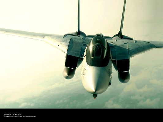 click to free download the wallpaper--Ace Combat Posts, an Aeroplane in the Sky, is in Steady Fly, Feeling Safe and Secured