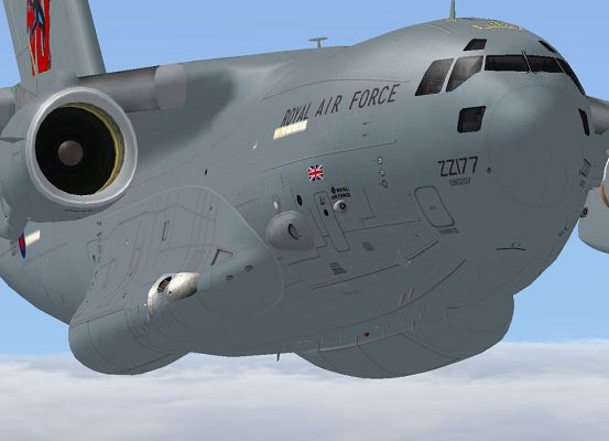 Air Shows Screenshots, RAF Boeing C-17 "Red 10" Tail in Flight