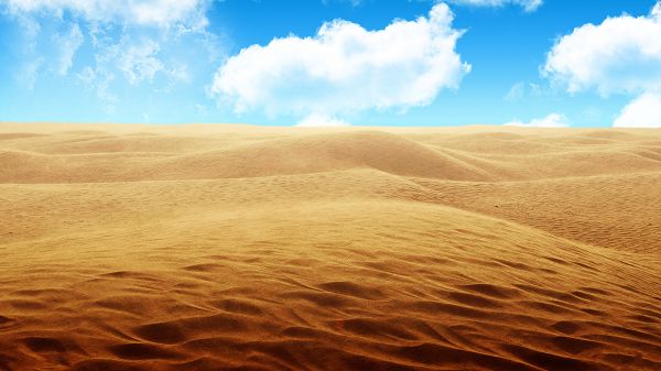 click to free download the wallpaper--An Endless Pile of Sand, All in Peaceful Sleep, Can Try Walking Bold on It - HD Natural Scenery Wallpaper