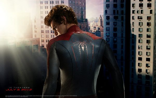 click to free download the wallpaper--Andrew Garfield as Spider Man in 1680x1050 Pixel, the Sun is Rising, the Figure of the Man is More Emphasized - TV & Movies Wallpaper