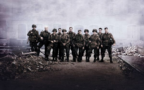 Band of Brothers HD Post in 1920x1200 Pixel, All Men Standing Next to an Old Building, All Men Are Brothers - TV & Movies Post