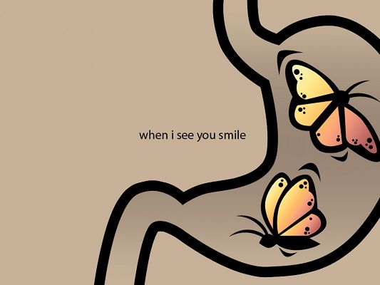 Beautiful Wallpaper, Butterflies Are Happy When They See You Smile
