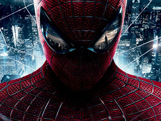 click to free download the wallpaper--Best Film Poster, The Amazing Spiderman, Tall and Bright Buildings