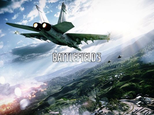 click to free download the wallpaper--Best Games Wallpaper, Battlefield Air Combat, Fly Among Great Nature Landscape