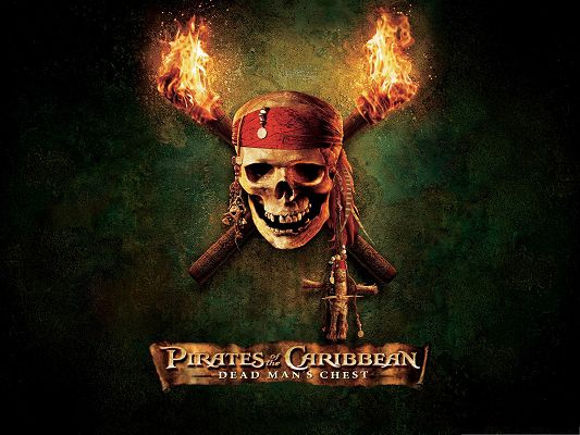 click to free download the wallpaper--Best Movies Picture, Pirates Of The Caribbean, Firing Wood and Smiling Skeleton