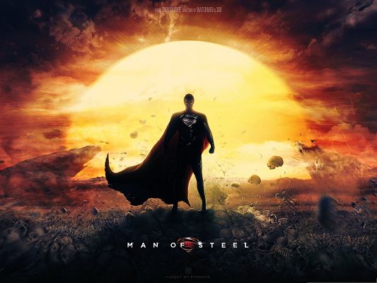 click to free download the wallpaper--Best Movies Wallpaper, Man Of Steel, the Golden Sun, Bright and Powerful