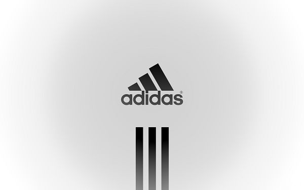 click to free download the wallpaper---Black Brand and White Background, Making a Black Circle, It is an Interesting Scene - HD Adidas Wallpaper