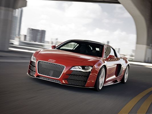 click to free download the wallpaper--Cars Wallpaper Widescreen, Audi R8 TDI in Incredible Speed, Nice and Impressive